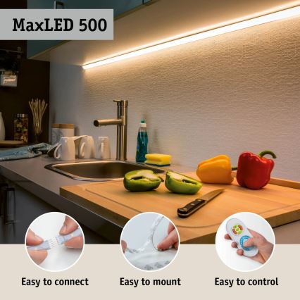 Paulmann 70627 - LED RGB/18W IP44 Dimbare LED-strip voor badkamer MAXLED 1,5 m 230V + afstandsbediening