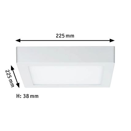 Paulmann 70645 - LED/12,5W Plafondlamp LUNAR 230V 22,5x22,5 cm wit