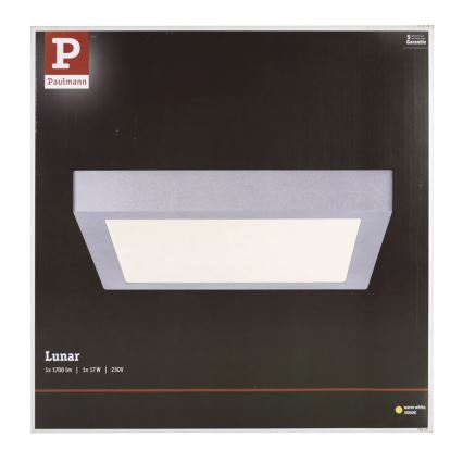 Paulmann 70650 - LED/17W Plafondlamp LUNAR 230V 30x30 cm mat chroom