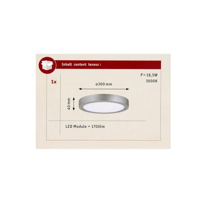 Paulmann 70655 - LED/17W Plafondverlichting LUNAR 230V