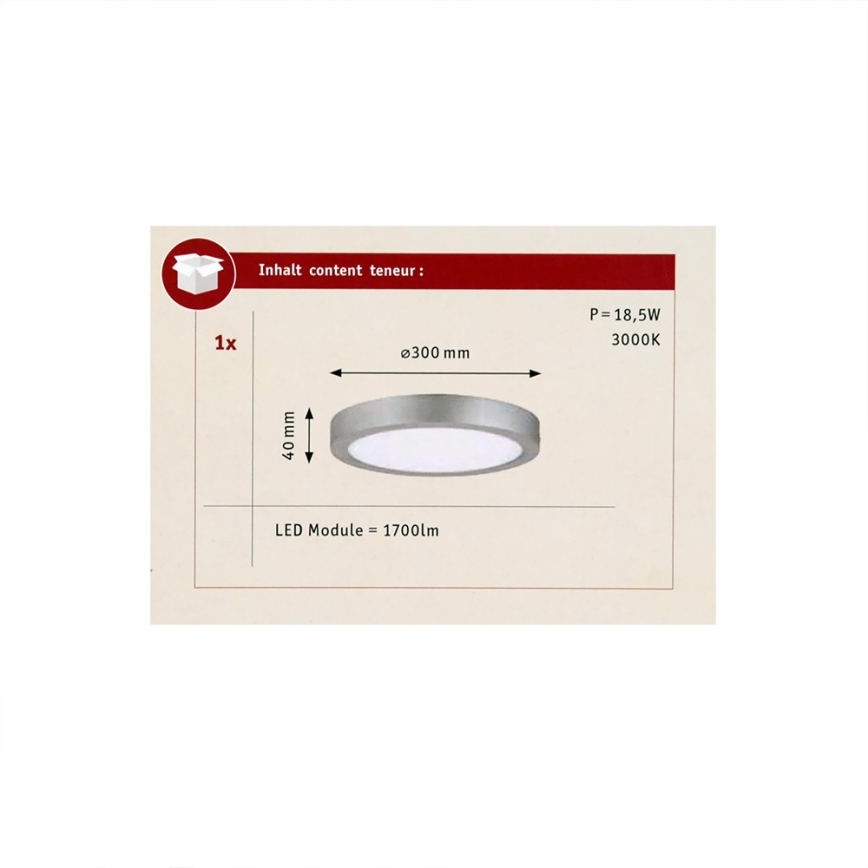 Paulmann 70655 - LED/17W Plafondverlichting LUNAR 230V