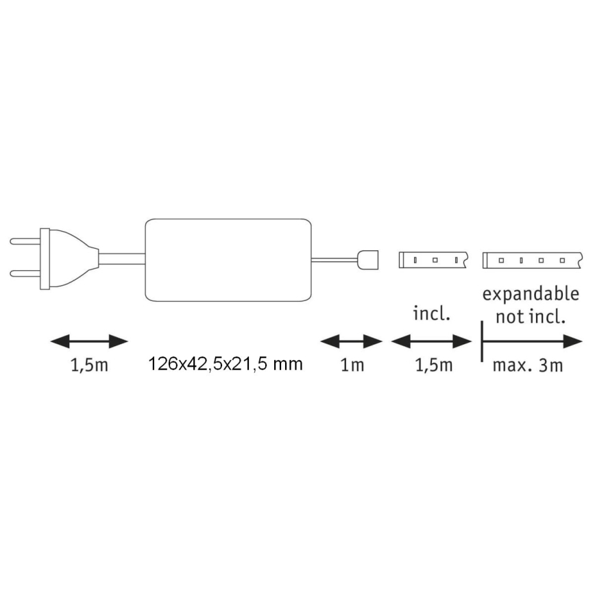 Paulmann 70668 - LED/9W IP44 Dimbare badkamerstrip MAXLED 1,5 m 2700K 230V