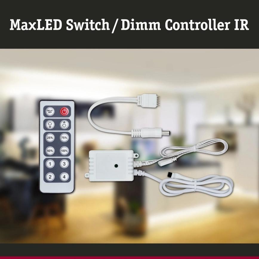 Paulmann 70683 - Dimmer voor MAXLED 24V LED-strips + afstandsbediening