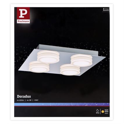 Paulmann 70875 - 4xLED/5W IP23 Badkamer Plafond Lamp DORADUS 230V