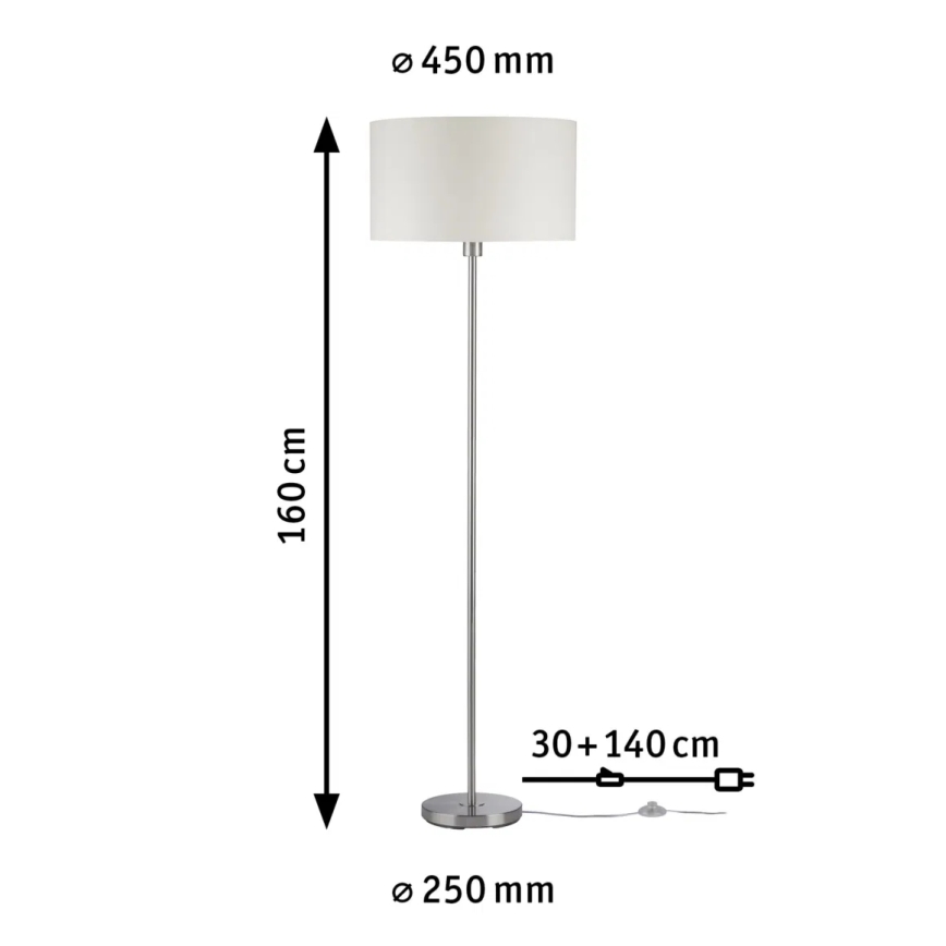 Paulmann 70922 - 1xE27/60W Staande Lamp TESSA 230V