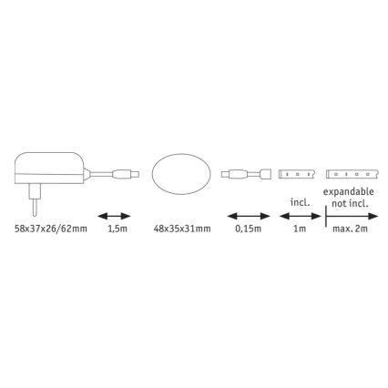 Paulmann 70955 - LED/3W Strip met sensor 1m YOURLED 230V
