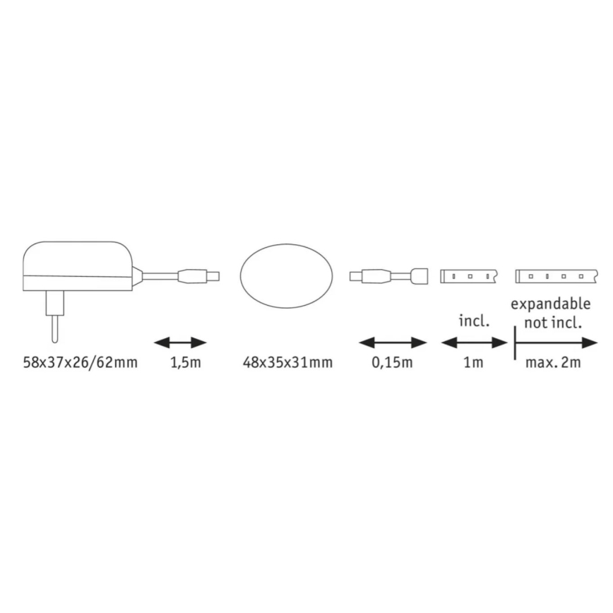 Paulmann 70955 - LED/3W Strip met sensor 1m YOURLED 230V