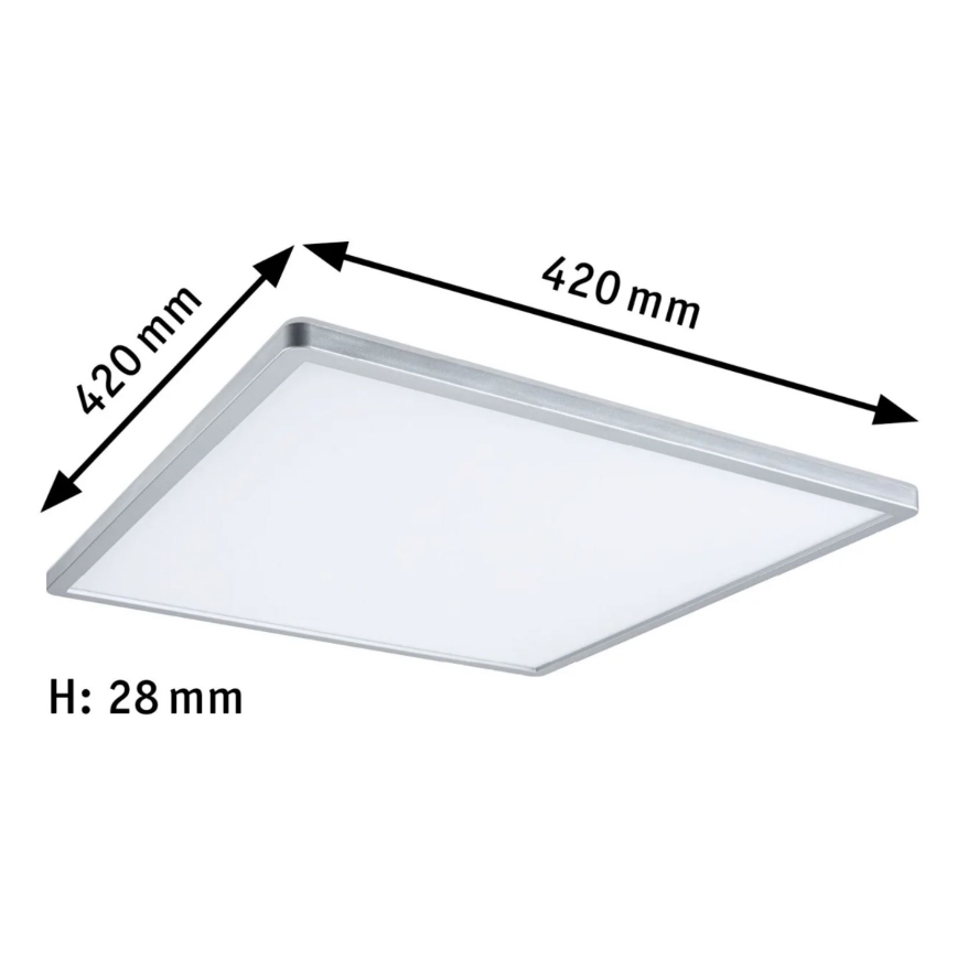 Paulmann 71009 - LED/22W Dimbaar paneel ATRIA 230V 4000K 42x42 cm mat chroom