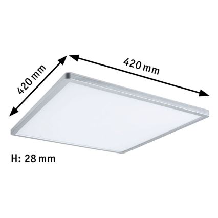 Paulmann 71009 - LED/22W Dimbaar paneel ATRIA 230V 4000K 42x42 cm mat chroom