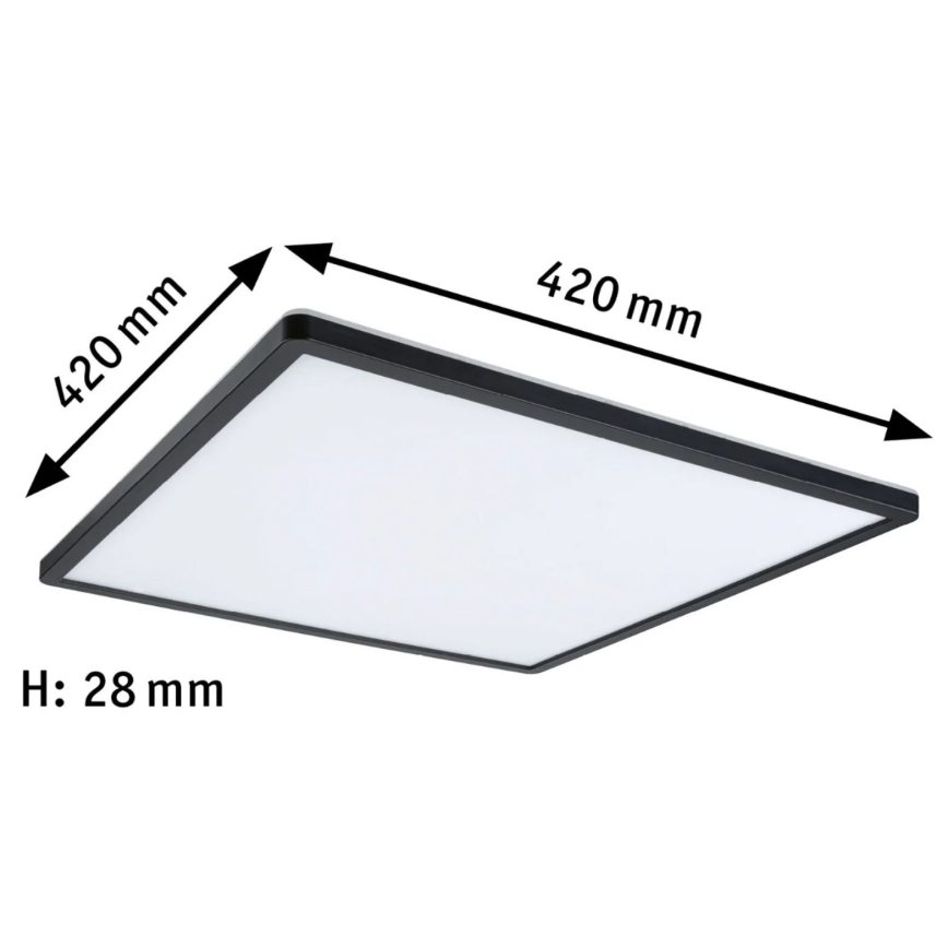Paulmann 71016 - LED/22W Dimbaar paneel ATRIA 230V 4000K 42x42 cm zwart