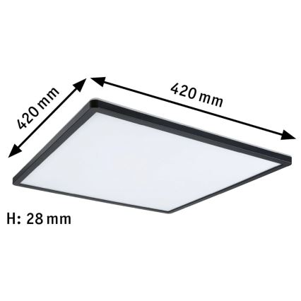 Paulmann 71016 - LED/22W Dimbaar paneel ATRIA 230V 4000K 42x42 cm zwart