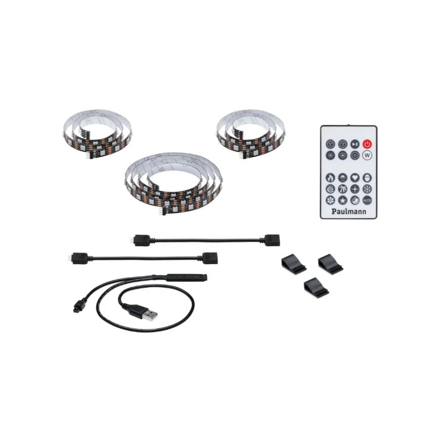 Paulmann 78880 - LED/3,5W RGB Dimbare strip voor TV 2m ZOLL 5V + afstandsbediening