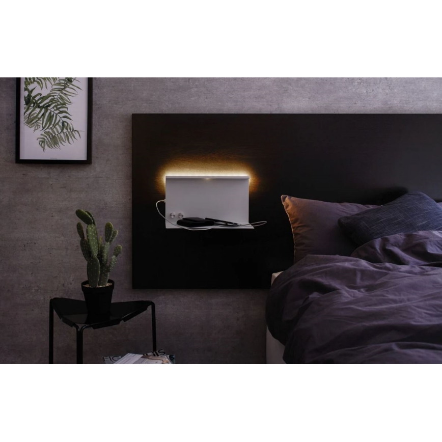 Paulmann 78919 - LED/4,5W Dimbare lamp met plank en USB + LED/1,6W 230V