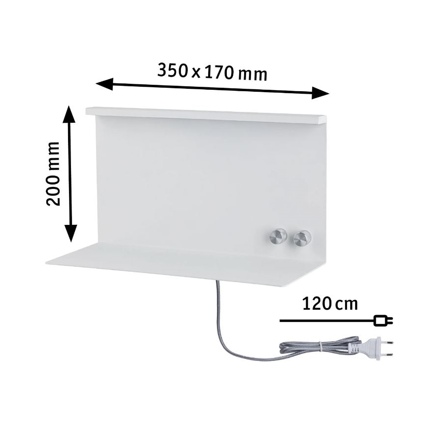 Paulmann 78919 - LED/4,5W Dimbare lamp met plank en USB + LED/1,6W 230V
