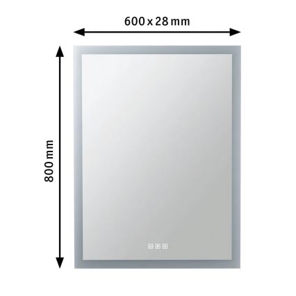 Paulmann 78951 - LED/22W IP44 Dimbare verwarmde badkamerspiegel met verlichting 230V