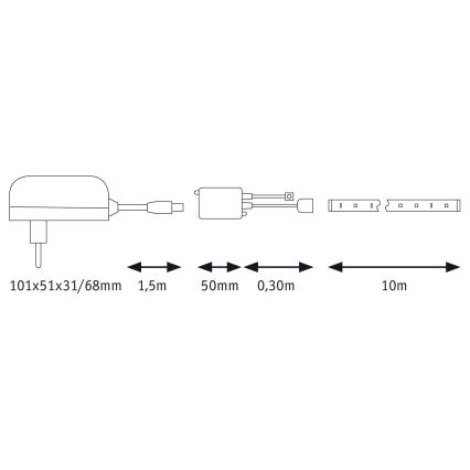 Paulmann 78979 - LED RGB / 26W Dimbare strip SIMPLED 7,5m 230V + RC