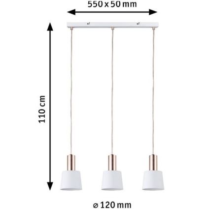 Paulmann 79657 - 3xE14/20W Hanglamp aan een koord NEORDIC HALDAR 230V