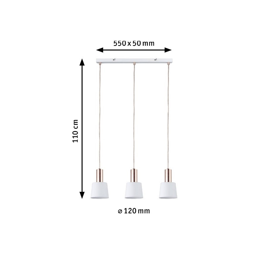Paulmann 79657 - 3xE14/20W Hanglamp aan een koord NEORDIC HALDAR 230V