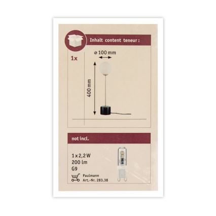 Paulmann 79662 - 1xG9/10W Tafellamp NEORDIC MOA 230V