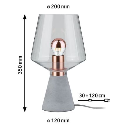 Paulmann 79665 - 1xE27/20W Tafellamp NEORDIC YORIK 230V