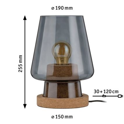 Paulmann 79736 - 1xE27/20W tafellamp IBEN 230V rookkleurig
