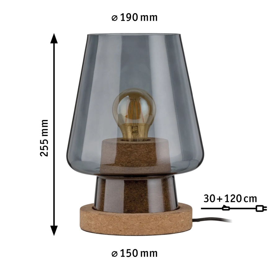 Paulmann 79736 - 1xE27/20W tafellamp IBEN 230V rookkleurig