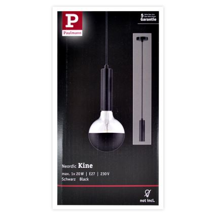 Paulmann 79757 - Hanglamp aan koord NEORDIC 1xE27/20W/230V