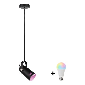 Paulmann 79766 - LED RGBW 1x E27/9W hanglamp met kabel LAVEA 230V zwart