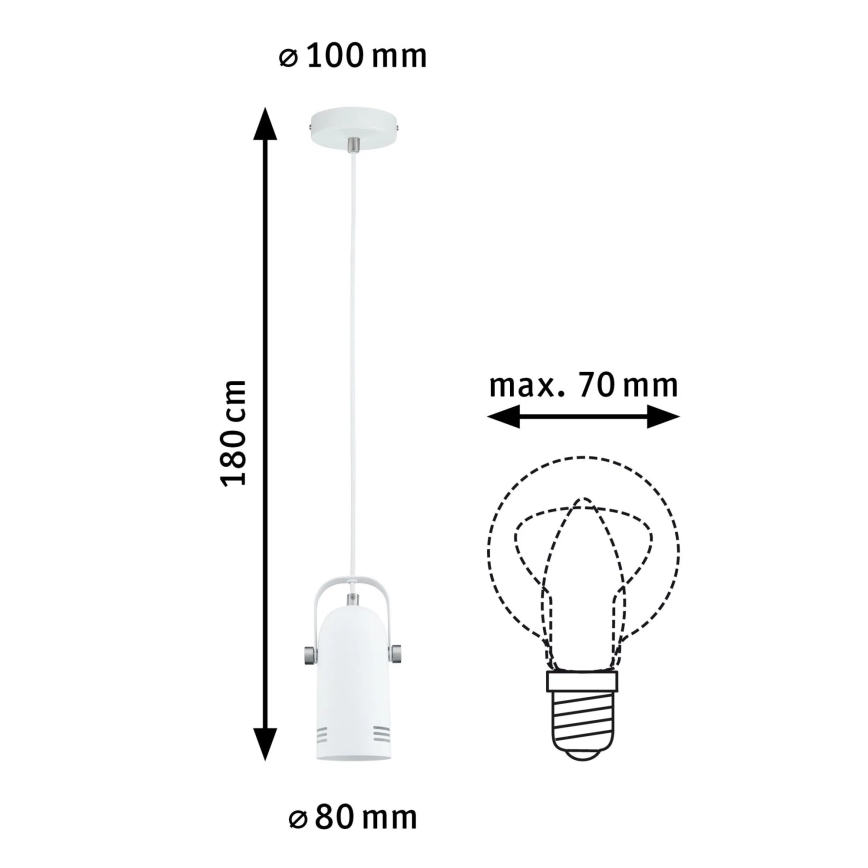 Paulmann 79767 - LED RGBW 1xE27/12W hanglamp met kabel LAVEA 230V wit