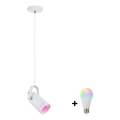 Paulmann 79767 - LED RGBW 1xE27/9W hanglamp met kabel LAVEA 230V wit