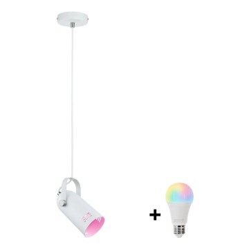 Paulmann 79767 - LED RGBW 1xE27/9W hanglamp met kabel LAVEA 230V wit