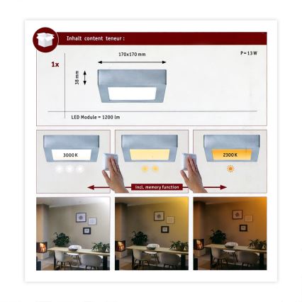 Paulmann 79791 - LED/10,2W Plafond Lamp CARPO 230V 2300-3000K