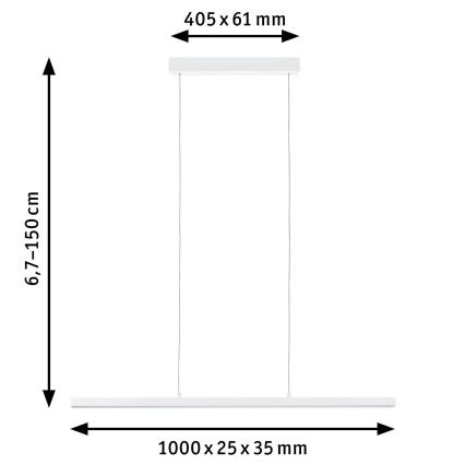 Paulmann 79903 - LED/43W Dimbare hanglamp aan een koord SMART LENTO 230V 2700-6000K