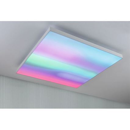 Paulmann 79910 - LED/31W RGBW dimbare plafondlamp LORIA 230V 3000-6500K 59,5x59,5 cm wit + afstandsbediening