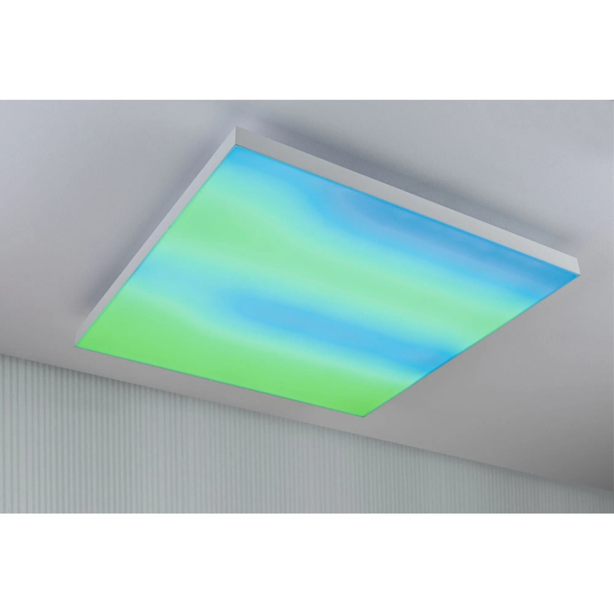 Paulmann 79910 - LED/31W RGBW dimbare plafondlamp LORIA 230V 3000-6500K 59,5x59,5 cm wit + afstandsbediening