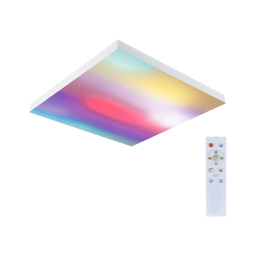 Paulmann 79910 - LED/31W RGBW dimbare plafondlamp LORIA 230V 3000-6500K 59,5x59,5 cm wit + afstandsbediening