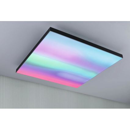 Paulmann 79913 - LORIA LED/31W RGBW dimbare plafondlamp 230V 3000-6500K 59,5x59,5 cm zwart + afstandsbediening