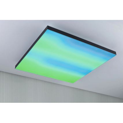 Paulmann 79913 - LORIA LED/31W RGBW dimbare plafondlamp 230V 3000-6500K 59,5x59,5 cm zwart + afstandsbediening