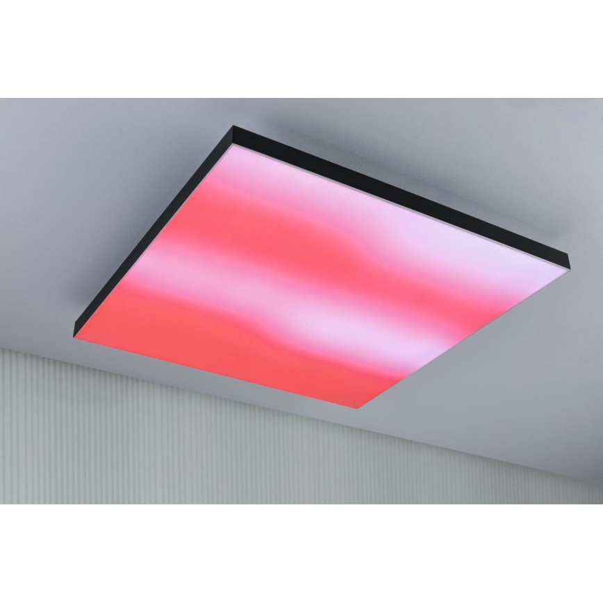 Paulmann 79913 - LORIA LED/31W RGBW dimbare plafondlamp 230V 3000-6500K 59,5x59,5 cm zwart + afstandsbediening