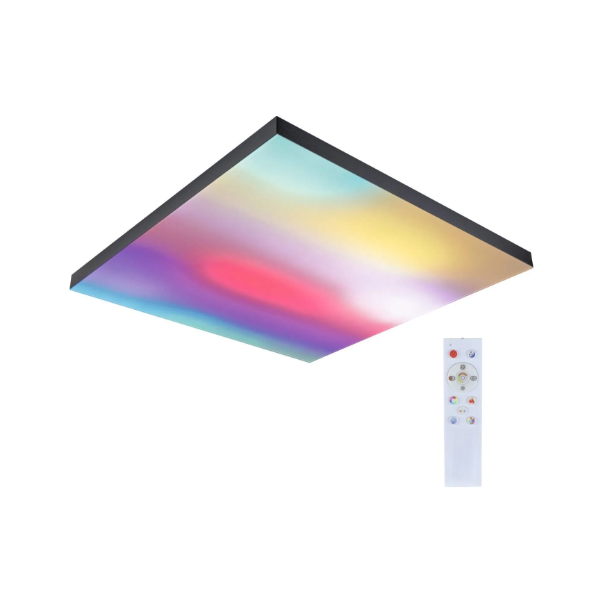 Paulmann 79913 - LORIA LED/31W RGBW dimbare plafondlamp 230V 3000-6500K 59,5x59,5 cm zwart + afstandsbediening