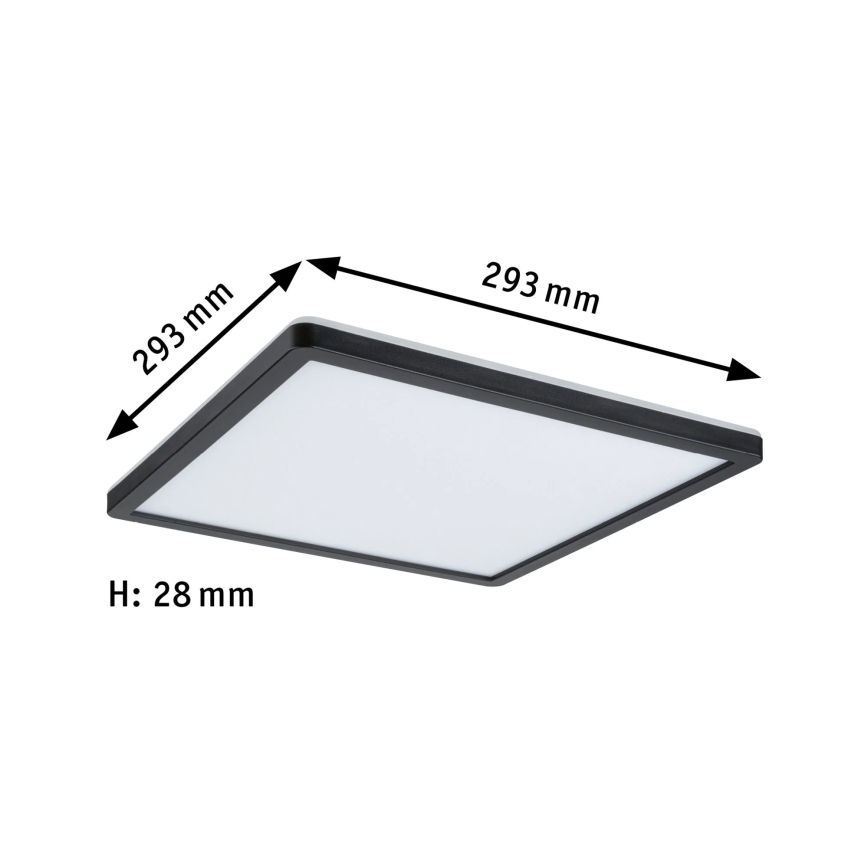Paulmann 79921 - LED/16W Dimbaar paneel ATRIA 230V 3000K 29,3x29,3 cm zwart