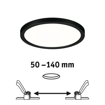 Paulmann 79965 - LED/13W IP44 Dimbaar badkamer-inbouwspot AREO 230V Ø 17,5 cm zwart