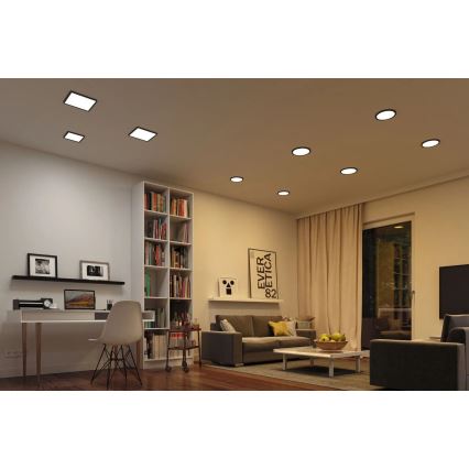 Paulmann 79967 - LED/16W IP44 dimbare inbouwspot voor de badkamer AREO 230V 23x23 cm zwart