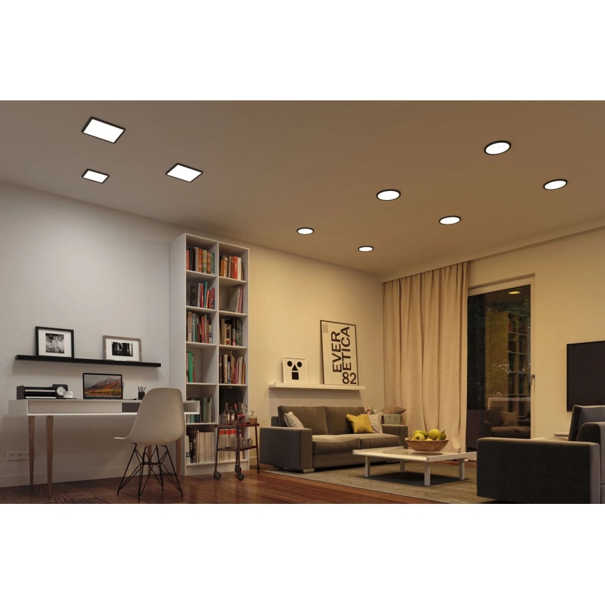 Paulmann 79967 - LED/16W IP44 dimbare inbouwspot voor de badkamer AREO 230V 23x23 cm zwart