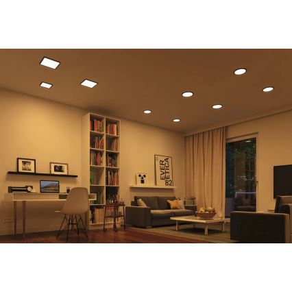 Paulmann 79967 - LED/16W IP44 dimbare inbouwspot voor de badkamer AREO 230V 23x23 cm zwart