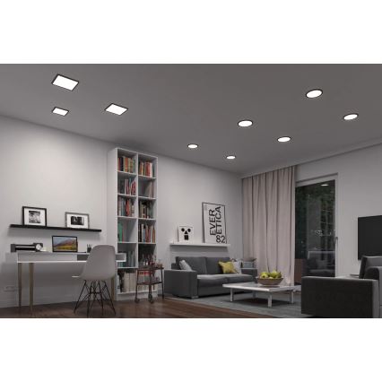 Paulmann 79967 - LED/16W IP44 dimbare inbouwspot voor de badkamer AREO 230V 23x23 cm zwart