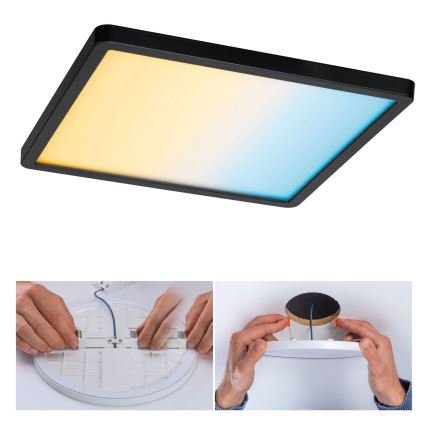 Paulmann 79967 - LED/16W IP44 dimbare inbouwspot voor de badkamer AREO 230V 23x23 cm zwart