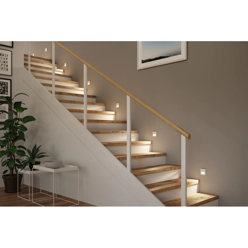 Paulmann 80002 - LED/1W Traplamp met sensor TSARO 230V Lead/wit