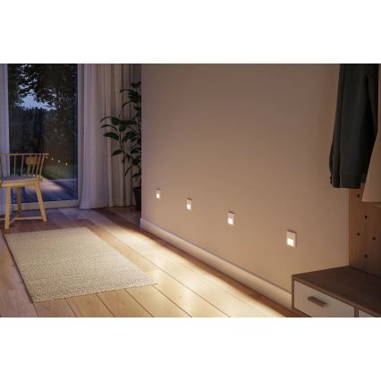 Paulmann 80002 - LED/1W Traplamp met sensor TSARO 230V Lead/wit