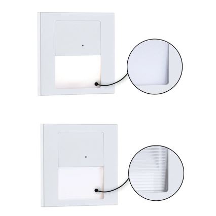Paulmann 80002 - LED/1W Traplamp met sensor TSARO 230V Lead/wit